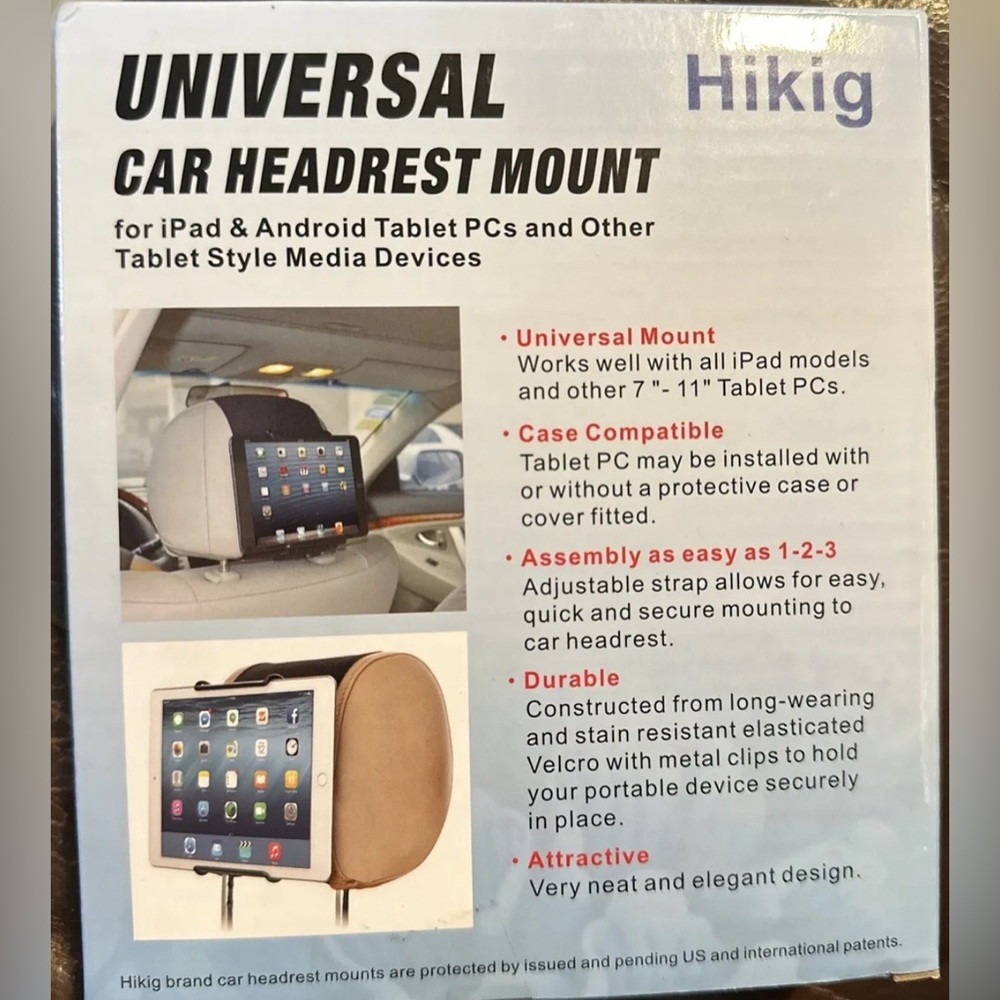 Hikig Universal Car Headrest Mount Holder 7-11’’ iPad/tablet Holder
